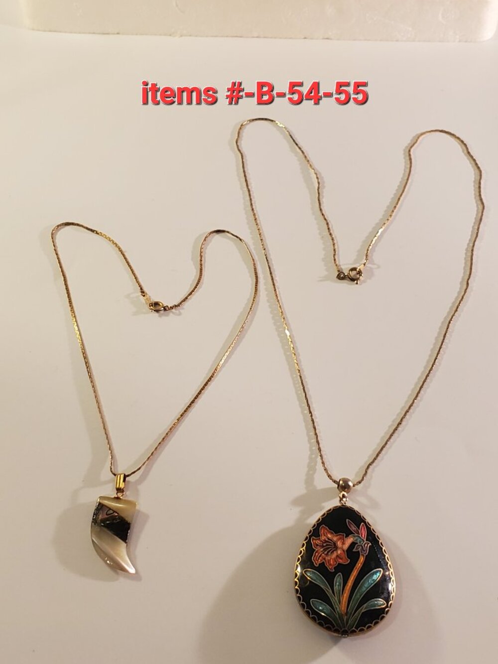 2 Gold Chain Necklaces, items # B-54-55,. wt.  25 grams.